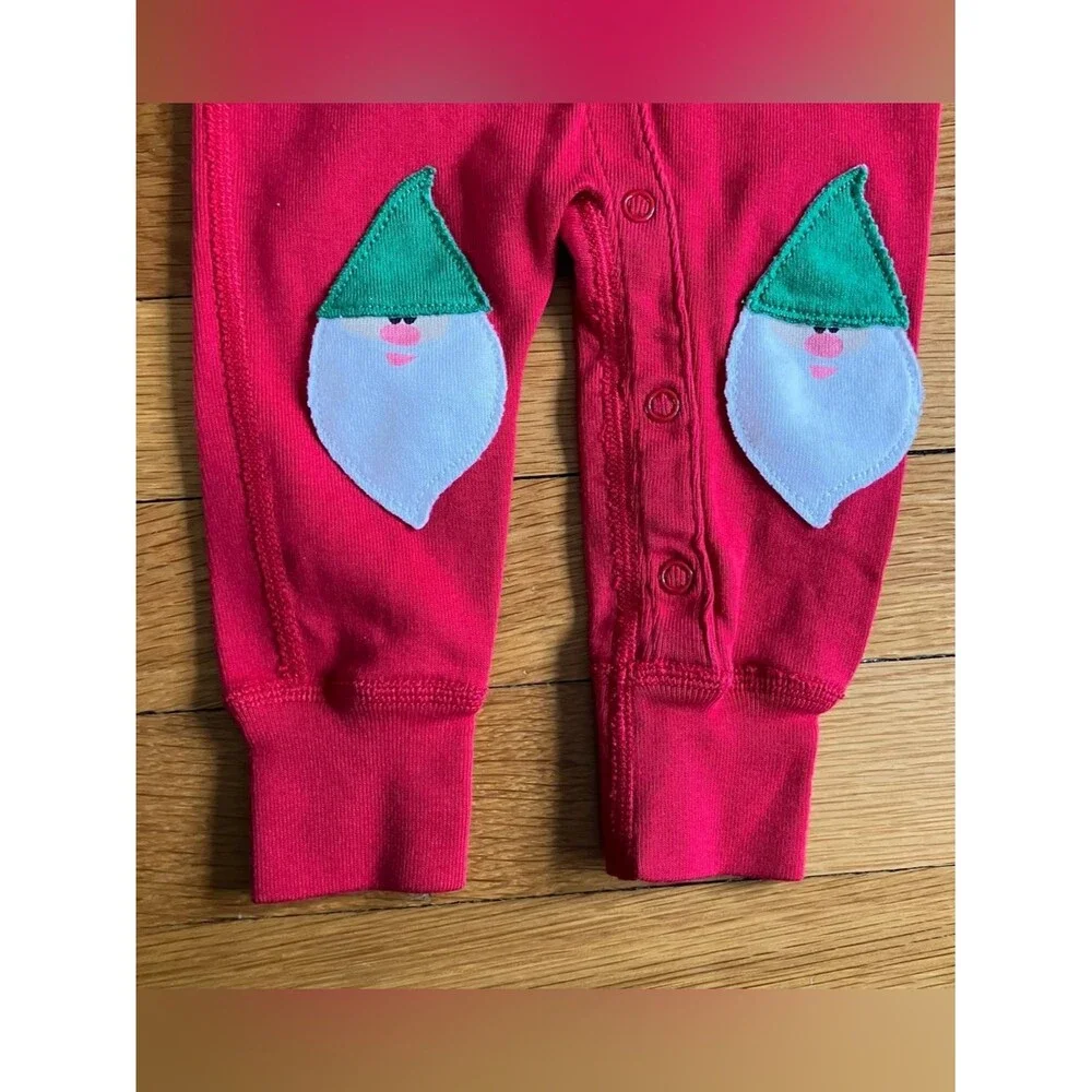 Hanna Andersson Red Cotton Gnome Christmas Holidays Santa Sleeper Pajamas 60 6-9